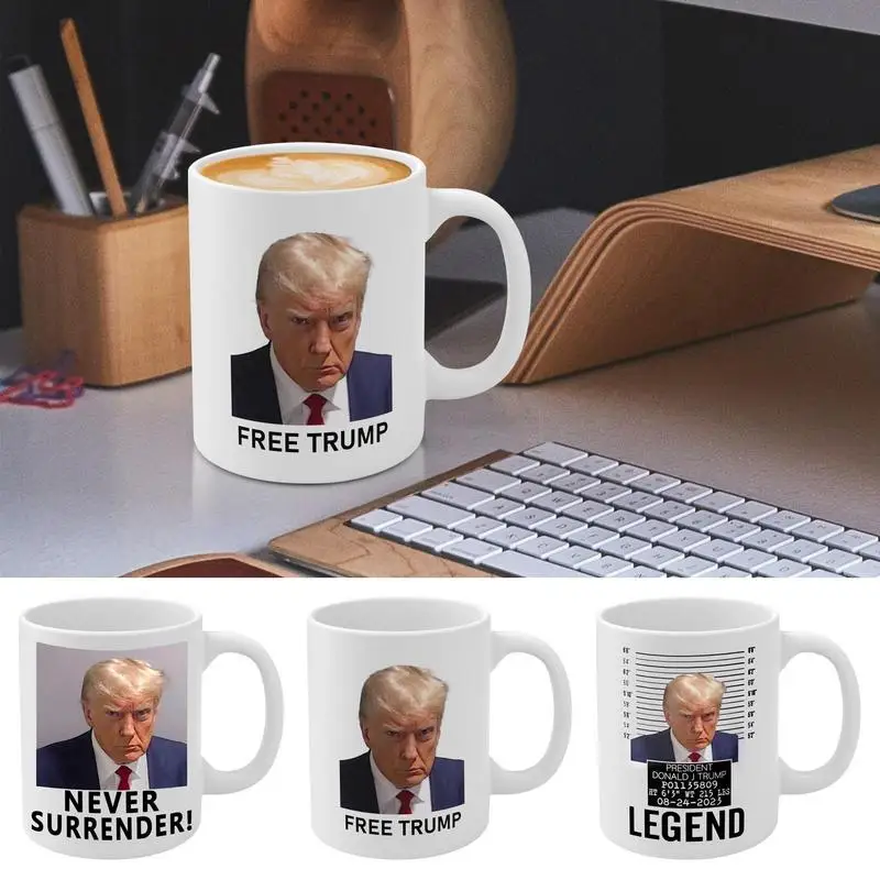 

350ml Ceramic Trump Mug Shot Coffee Drinking Mug Portable Coffee Cup Cold Hot Water Cups Porcelain Coffee Cups For Camping Picni