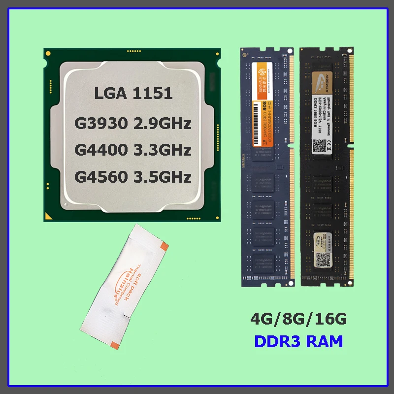Процессор LGA 1151 Pentium G4400 CPU G4560 G5500 с термопастой для процессоров Intel Celeron G3930 G4930 G4950 -
