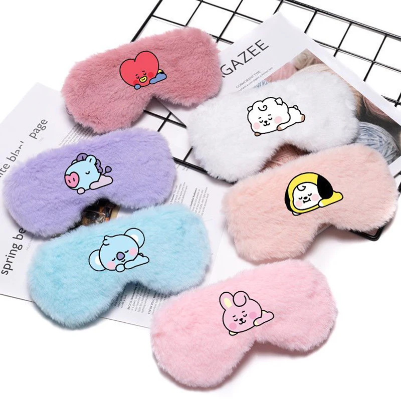 

Kpop Bts Soft Plush Eye Masks Bt21 Anime Figure Tata Chimmy Cooky Rj Sleeping Mask Sleeping Blindfold Lovely Health Eye Cover