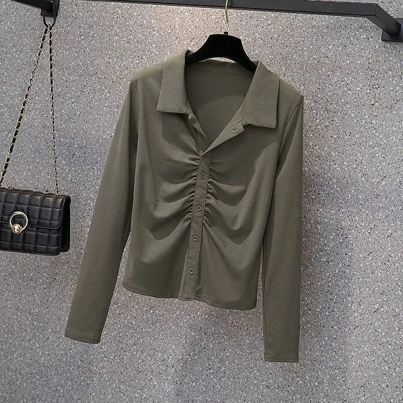 Large Size Women's Shirt Women 2023 Spring New Fashion Solid Color Waist Fold Thin Sexy Long-Sleeved Shirt Leggings Female
Large Size Women's Shirt Women 2023 Spring New Fashion Solid Color Waist Fold Thin Sexy Long-Sleeved Shirt Leggings Female