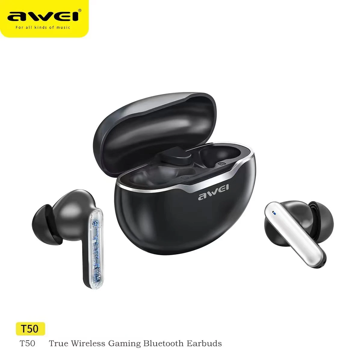 

Awei T50 Wireless Headphones Bluetooth 5.3 Earbuds With Mic TWS Earphones In-Ear Stereo Sport Headset наушники беспроводные