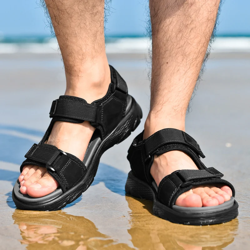 2022 Genuine Leather Sandals Men Premium Quality Men Shoes Summer Men's Outdoor Hiking Shoes Sandals Fashion Cowhide Slippers
2022 Genuine Leather Sandals Men Premium Quality Men Shoes Summer Men's Outdoor Hiking Shoes Sandals Fashion Cowhide Slippers