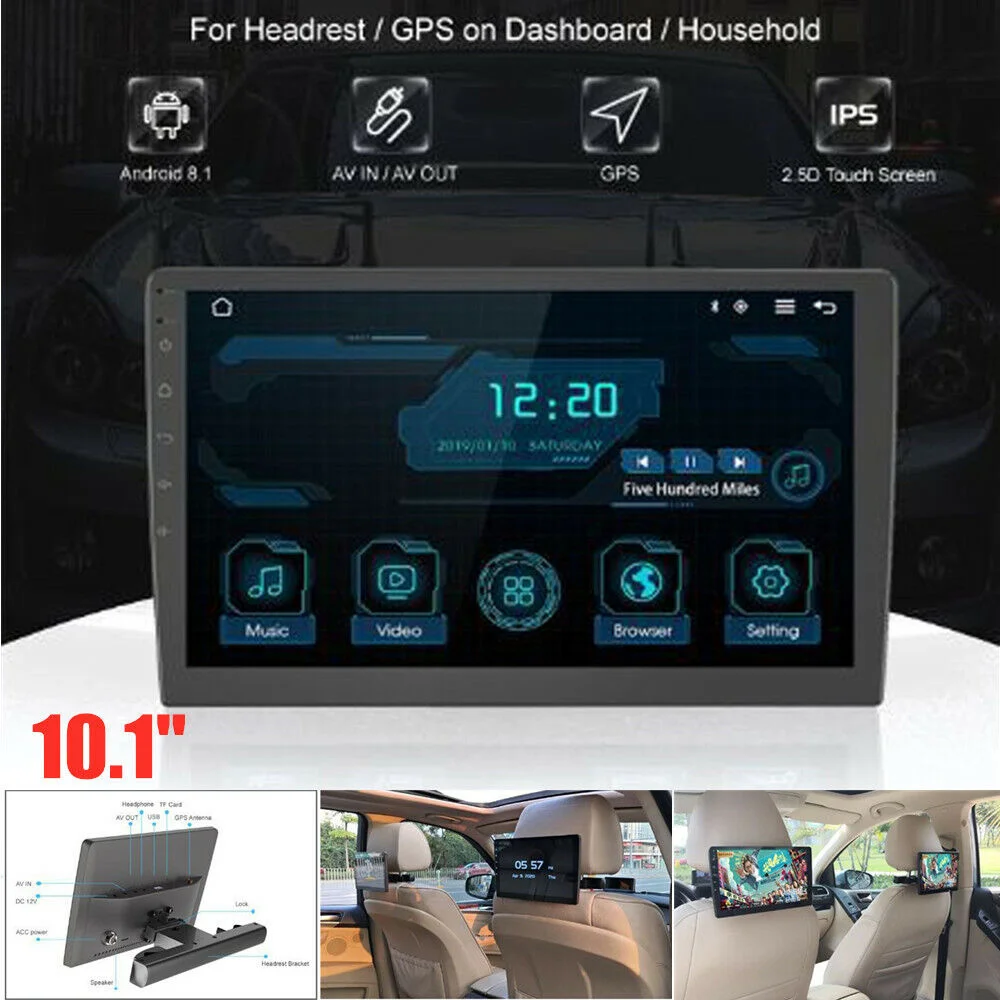 Car Headrest Monitor 10.1" IPS Screen Android WiFi HD IPS screen 1080P/USB/TF/Bluetooth 1080P Multimedia Video Player
Car Headrest Monitor 10.1" IPS Screen Android WiFi HD IPS screen 1080P/USB/TF/Bluetooth 1080P Multimedia Video Player