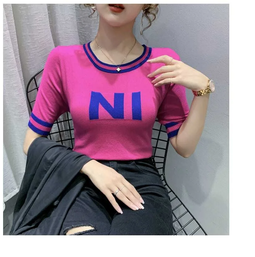 Женская трикотажная футболка с коротким рукавом, Свободный Тонкий Топ, одежда Y2k, лето 2023
Женская трикотажная футболка с коротким рукавом, Свободный Тонкий Топ, одежда Y2k, лето 2023