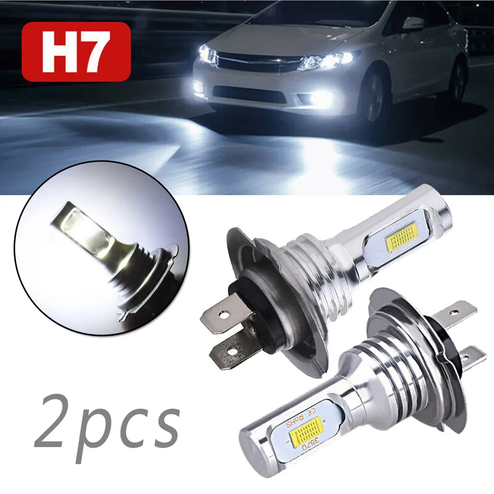 

2pcs LED CSP Mini H7 LED Lamp Cars Headlight Bulbs Fog Light High/Low Beam 55W 8000LM 6000K Auto Headlight Bulb Conversion Kit