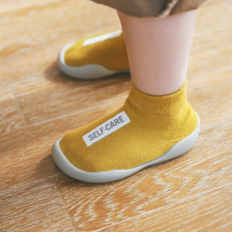 Туфли детские унисекс мягкая резиновая подошва вязаные Нескользящие обувь для