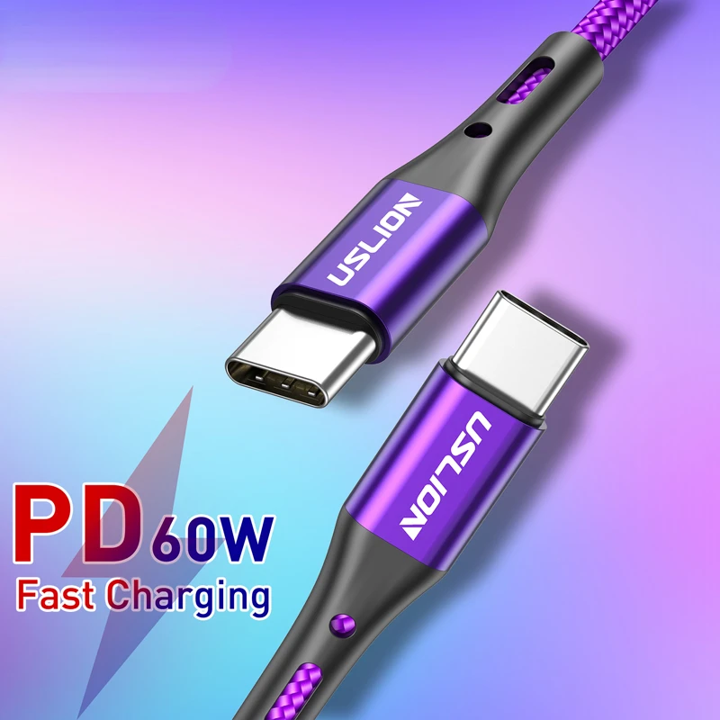 USLION PD 60W USB Cable Type C to Type C for XIAOMI f3 Plus mi 12 11 pro PD QC3.0 fast Charging usb c to usb c data Cable
USLION PD 60W USB Cable Type C to Type C for XIAOMI f3 Plus mi 12 11 pro PD QC3.0 fast Charging usb c to usb c data Cable