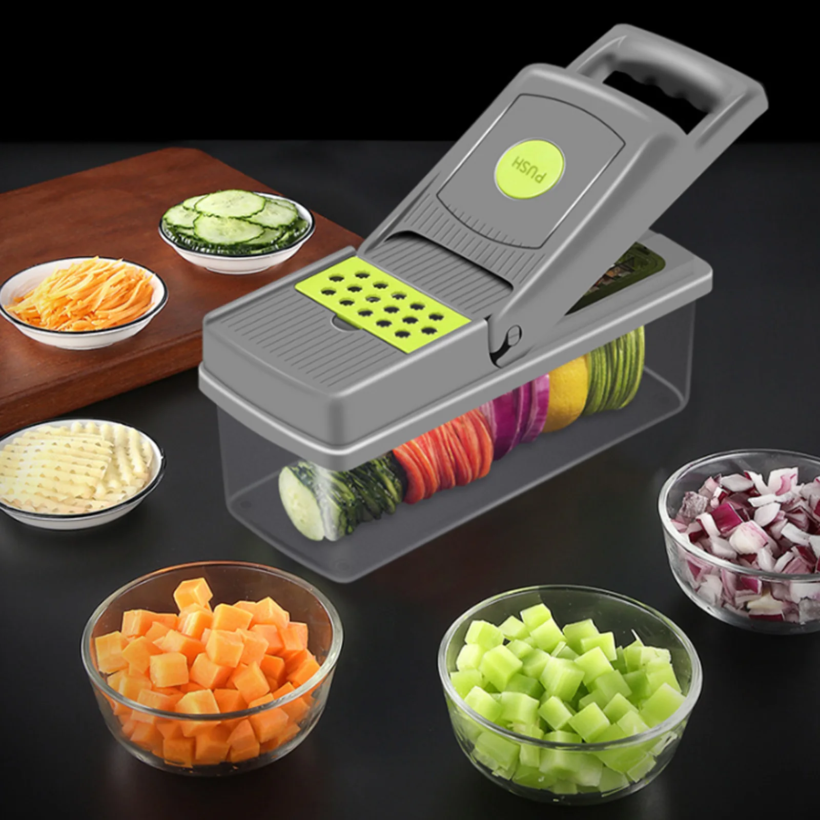 Многофункциональный Резак 14 в 1, измельчитель для овощей, измельчитель, слайсер с 8 лезвиями, измельчитель для картофеля, терка для моркови, с...
Многофункциональный Резак 14 в 1, измельчитель для овощей, измельчитель, слайсер с 8 лезвиями, измельчитель для картофеля, терка для моркови, с...