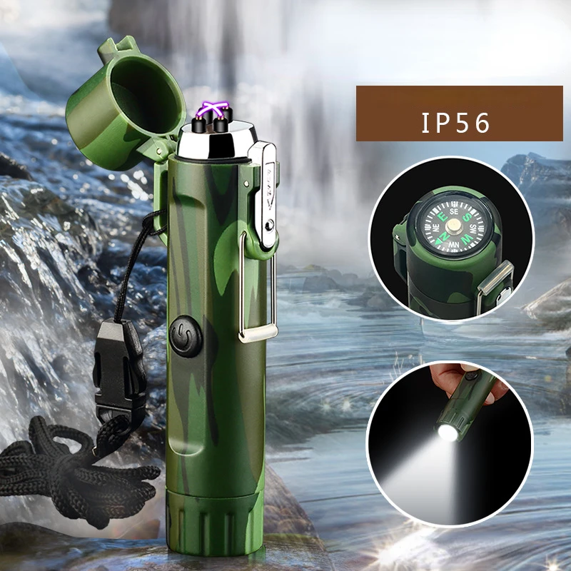Outdoor Multifunctional Lighting Compass Lighter Windproof Waterproof Charging Lighter Camouflage Double Arc ABS Igniter
Outdoor Multifunctional Lighting Compass Lighter Windproof Waterproof Charging Lighter Camouflage Double Arc ABS Igniter