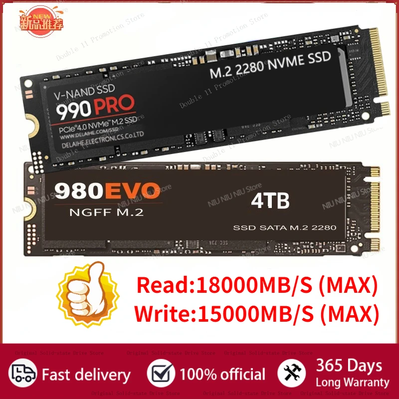 980EVO 990PRO SSD M.2 NVMe Ssd 1TB 2TB 4TB M2 2280 NVMe PCIe 4.0x4 Hard Disk Internal Solid State Drive For Desktop Laptop PS5
980EVO 990PRO SSD M.2 NVMe Ssd 1TB 2TB 4TB M2 2280 NVMe PCIe 4.0x4 Hard Disk Internal Solid State Drive For Desktop Laptop PS5