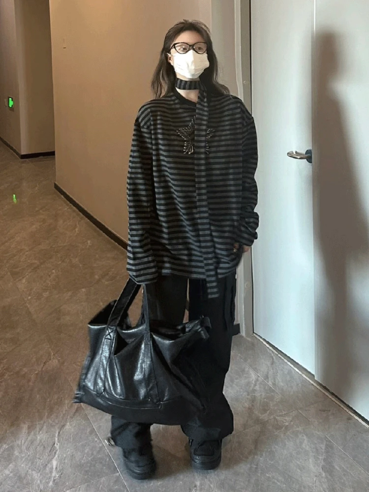 Deeptown Gothic Punk Star Graphic T Shirts Women Harajuku Vintage Striped Oversized Tees Y2K Aesthetic Casual Tops Kpop Grunge
Deeptown Gothic Punk Star Graphic T Shirts Women Harajuku Vintage Striped Oversized Tees Y2K Aesthetic Casual Tops Kpop Grunge
