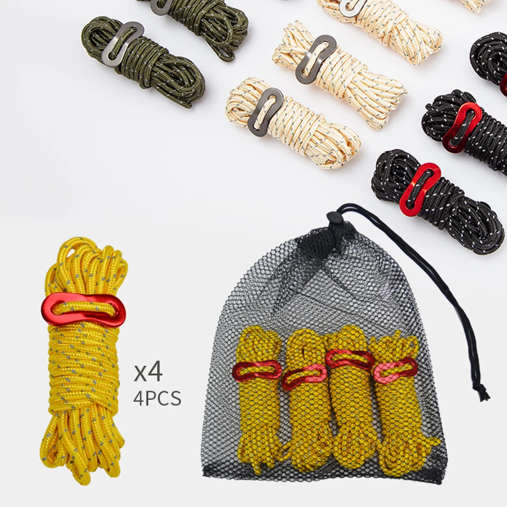 Tent Rope Reflective Tent Guy Line Wind Rope 4mm Reflective Rope With Storage Bag Outdoor Camping Hiking Supplies
Tent Rope Reflective Tent Guy Line Wind Rope 4mm Reflective Rope With Storage Bag Outdoor Camping Hiking Supplies