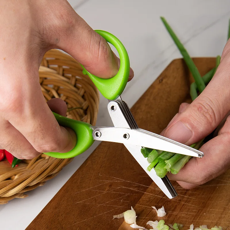 Multi-functional Cooking Tool Stainless Steel 3/5 Layer Kitchen Scissors Pepper Shredded Chopped Scallion Cutter Laver
Multi-functional Cooking Tool Stainless Steel 3/5 Layer Kitchen Scissors Pepper Shredded Chopped Scallion Cutter Laver