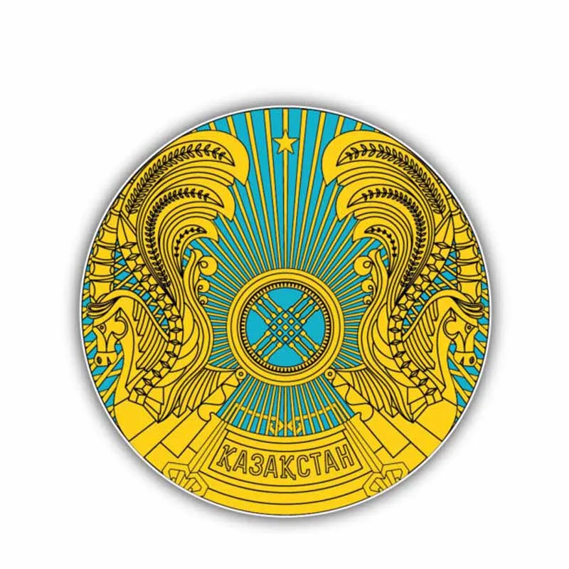 

Classic Fashion Car Sticker Kazakhstan Flag Coat of Arms PVC Decal Cover Scratches for Mazda 6 Jdm Vw Polo Hyundai I40,11cm*11cm