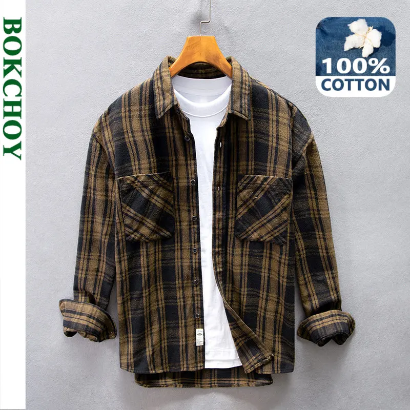 2022 Autumn Winter New Cargo Plaid Shirt Drop Shoulder Loose Casual Men's Casual Multi Pocket Cotton Comfort Top AZ206
2022 Autumn Winter New Cargo Plaid Shirt Drop Shoulder Loose Casual Men's Casual Multi Pocket Cotton Comfort Top AZ206