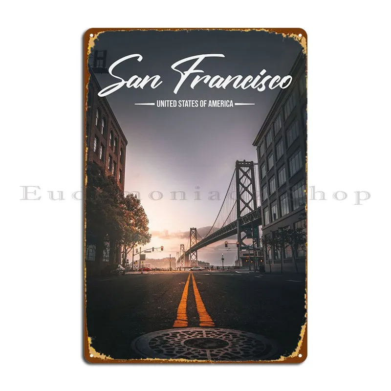 

San Francisco Metal Plaque Poster Living Room Cinema Vintage Pub Design Tin Sign Poster