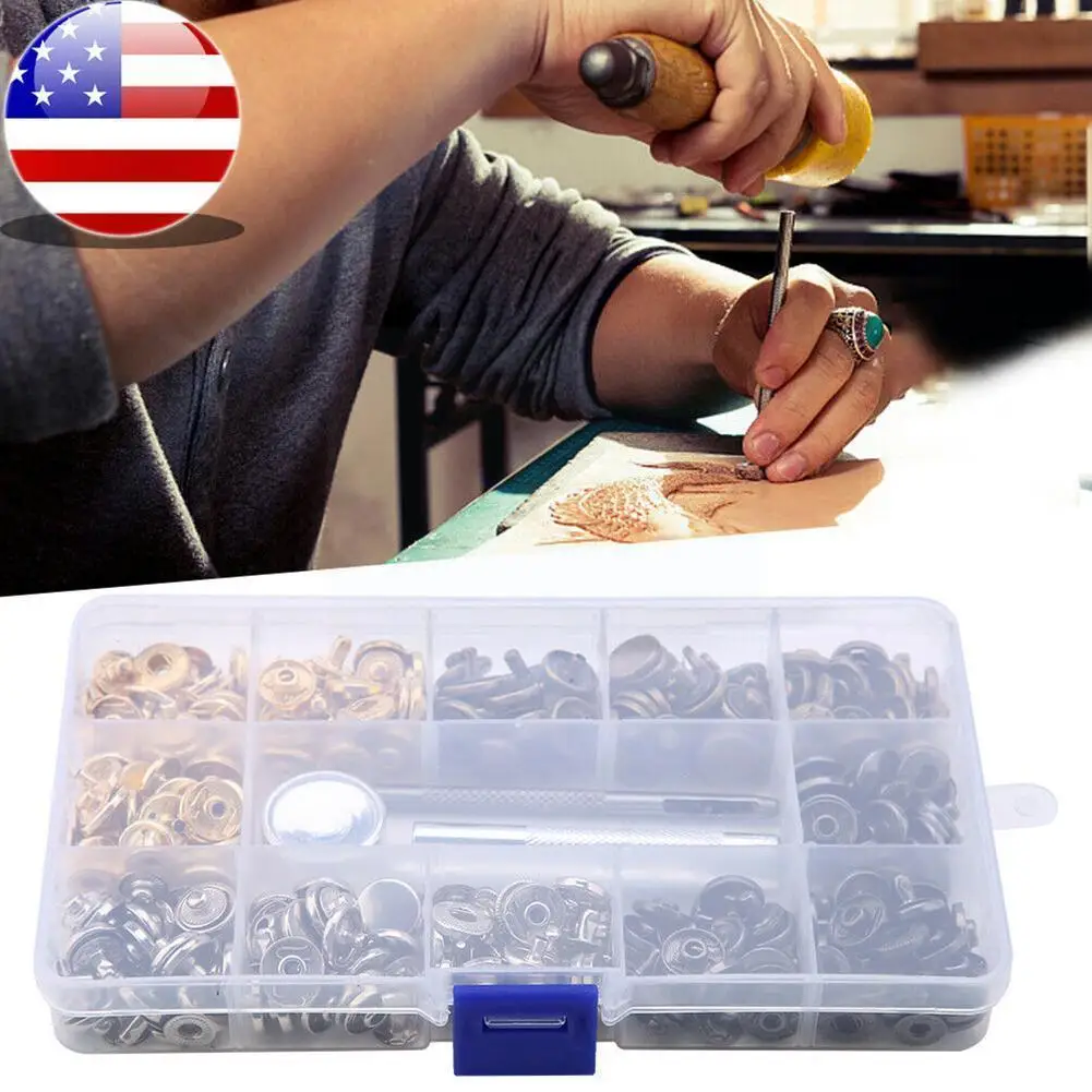 Snap Fasteners Kit 12.5mm Metal Snap Buttons For Clothing Craft Bag Shoes Collar Belt Jeans Perfect Fit Adjust Button Diy T G8v3 
Snap Fasteners Kit 12.5mm Metal Snap Buttons For Clothing Craft Bag Shoes Collar Belt Jeans Perfect Fit Adjust Button Diy T G8v3