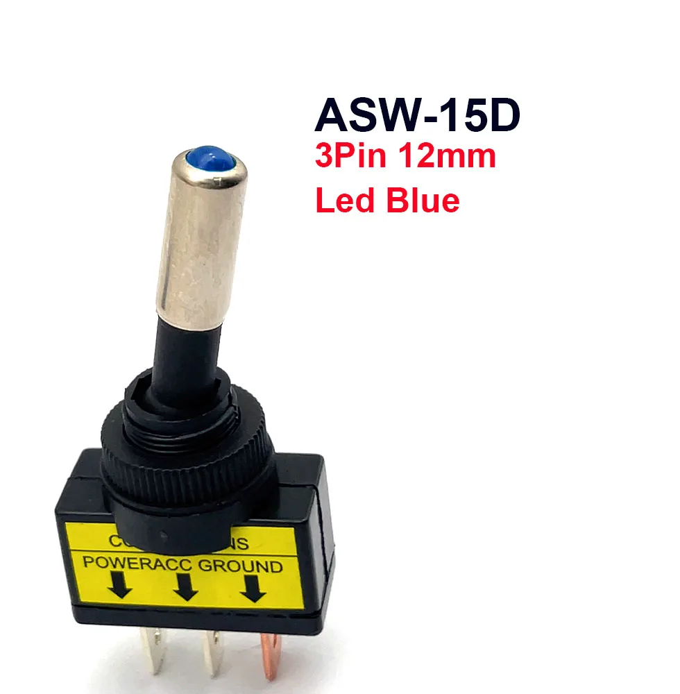 Автомобильный тумблер ASW-15D 20А 12В 
Автомобильный тумблер ASW-15D 20А 12В