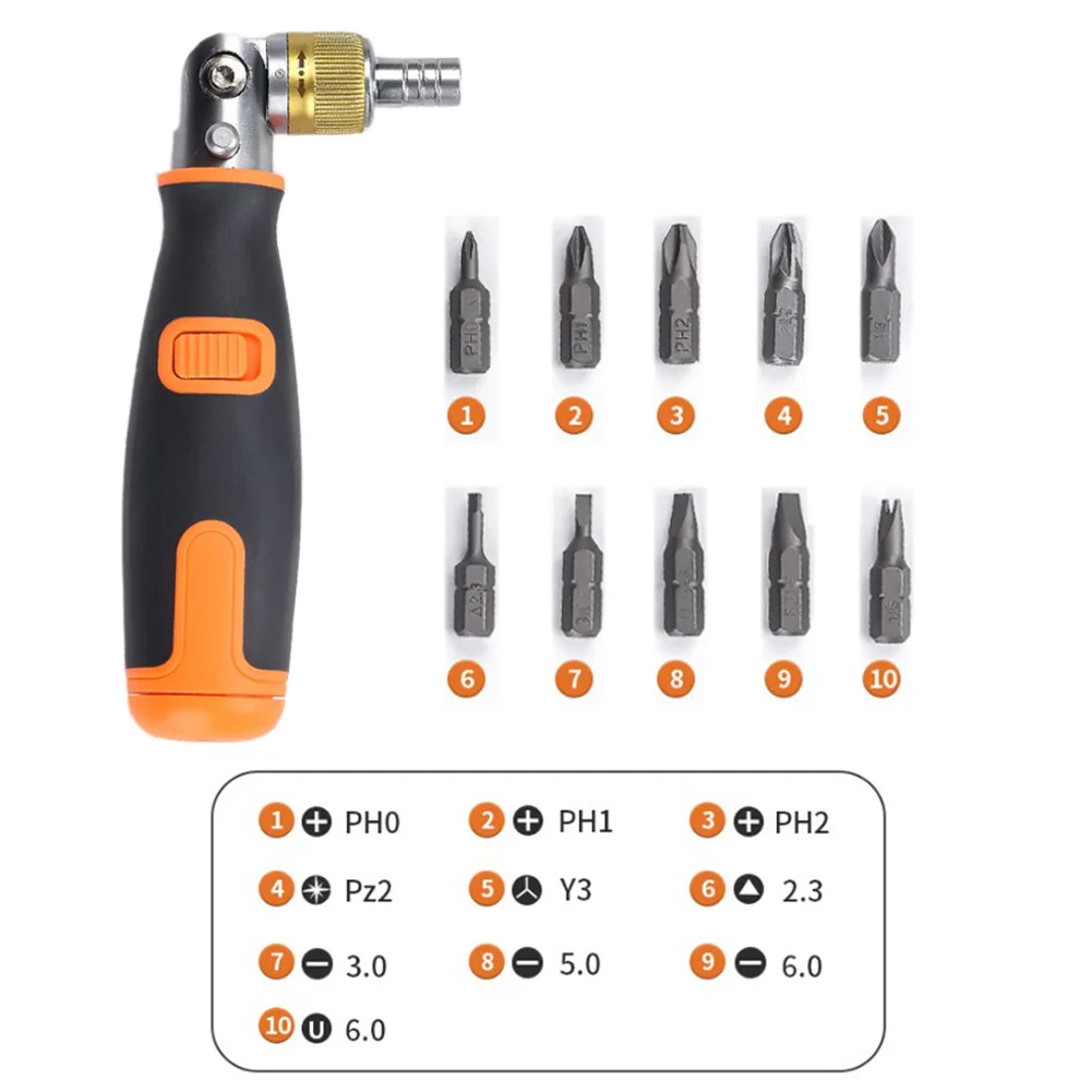 10 In 1 Ratchet Screwdriver S2 Alloy Steel Compact 190*30mm Multi-Angle Screwdriver Professional Portable Hardware Hand Tools
10 In 1 Ratchet Screwdriver S2 Alloy Steel Compact 190*30mm Multi-Angle Screwdriver Professional Portable Hardware Hand Tools