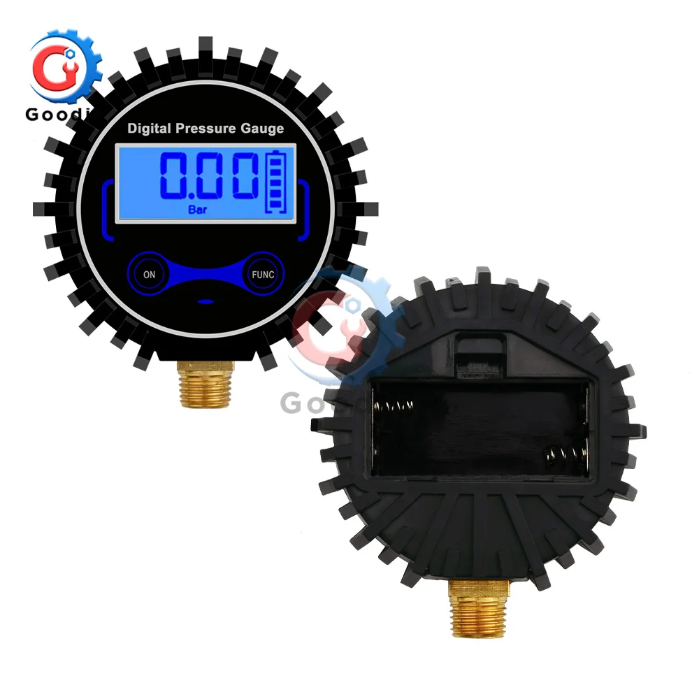 

High Accuracy 0-200PSI Digital Tyre Tire Air Pressure Gauge LCD Manometer Pressure Gauge with LED Light for Car Truck Motorcycl