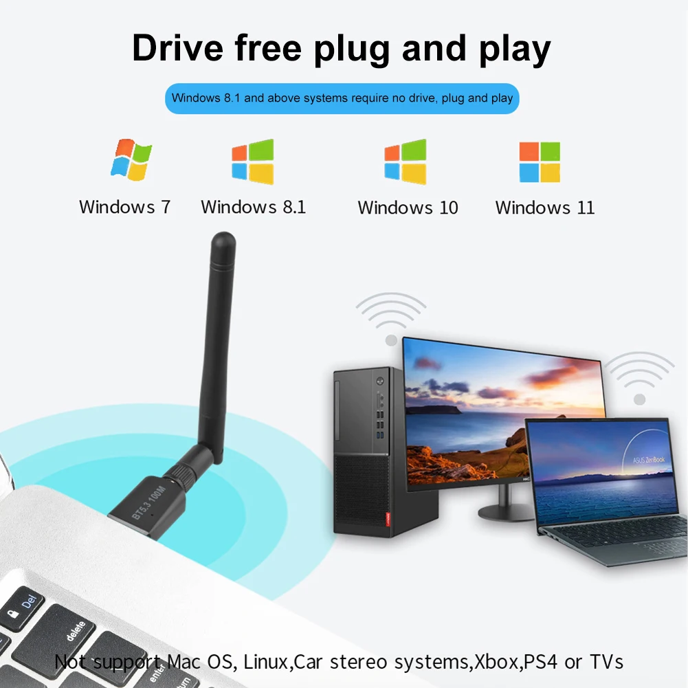Беспроводной адаптер с поддержкой Windows 7/win8.1/win10/11 для ПК, 100 м, USB-адаптер дальнего действия, совместимый с Bluetooth 5,3
Беспроводной адаптер с поддержкой Windows 7/win8.1/win10/11 для ПК, 100 м, USB-адаптер дальнего действия, совместимый с Bluetooth 5,3