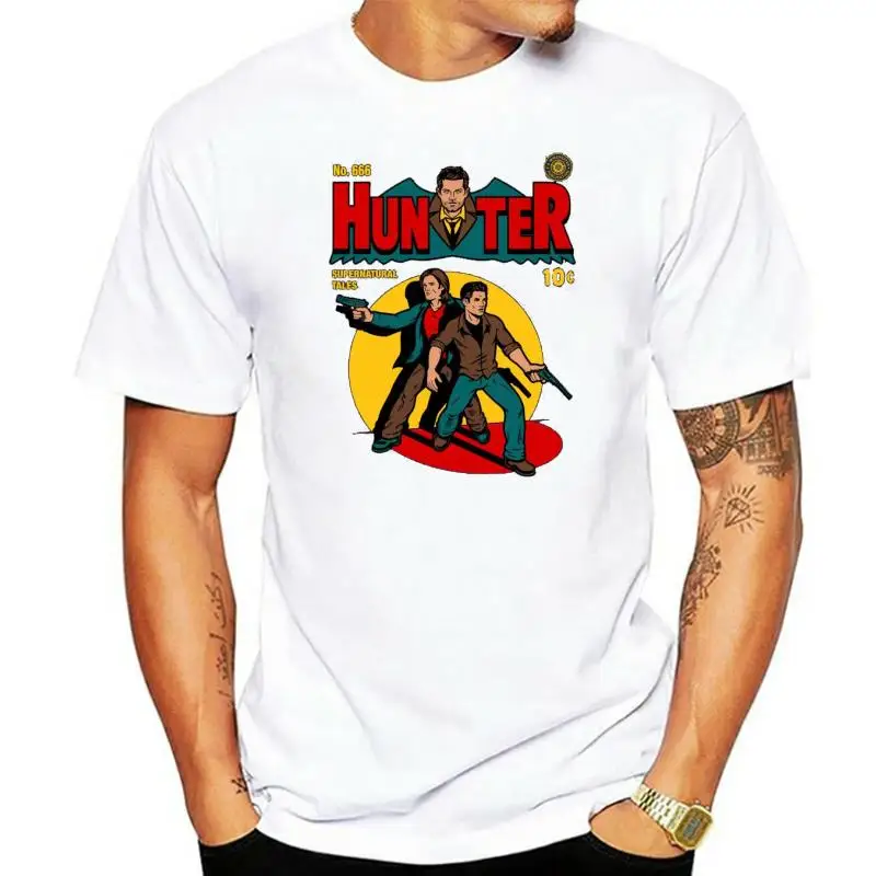 7727D Hunter Comic T shirt winchester sam dean supernatural comic book cover hunter ghosts devil demon
7727D Hunter Comic T shirt winchester sam dean supernatural comic book cover hunter ghosts devil demon