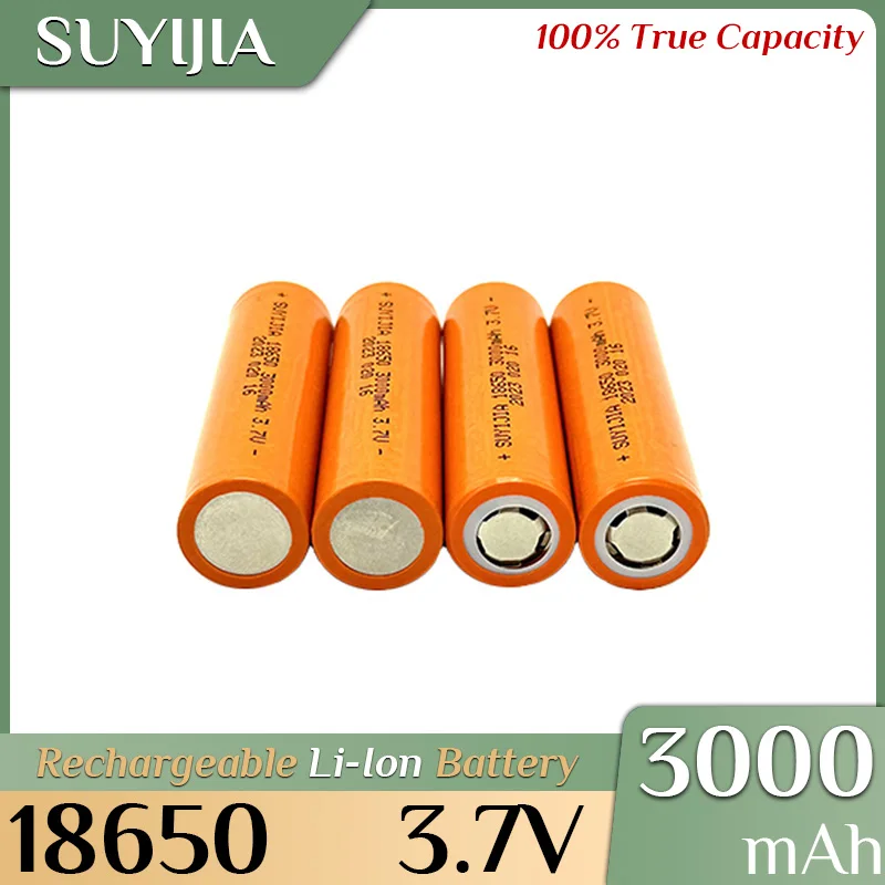 

1-10 шт., перезаряжаемая литиевая батарея SUYIJIA 18650 3000 мАч 3,7 в для фонариков, игрушек, налобных фонарей, раций с зарядным устройством 4,2 в 1A