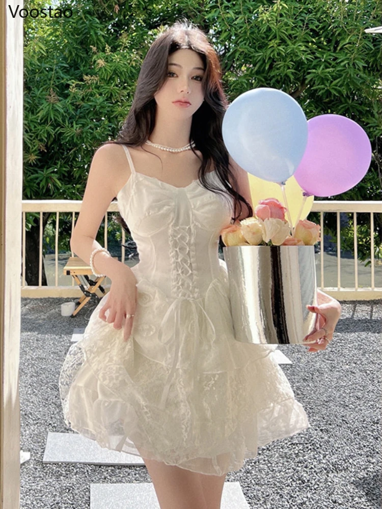 Summer White Princess Dress Women Sweet Lace Patchwork Slim Fairy Strap Dress Female Sexy Fashion Bandage Mini Party Vestidos
Summer White Princess Dress Women Sweet Lace Patchwork Slim Fairy Strap Dress Female Sexy Fashion Bandage Mini Party Vestidos