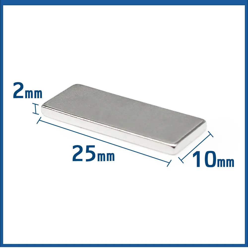 5/10/20/30/50/100PCS 25X10X2mm Block Strong Powerful Magnets Sheet 25x10x2 Rectangular Permanent Neodymium Magnets 25*10*2 mm
5/10/20/30/50/100PCS 25X10X2mm Block Strong Powerful Magnets Sheet 25x10x2 Rectangular Permanent Neodymium Magnets 25*10*2 mm