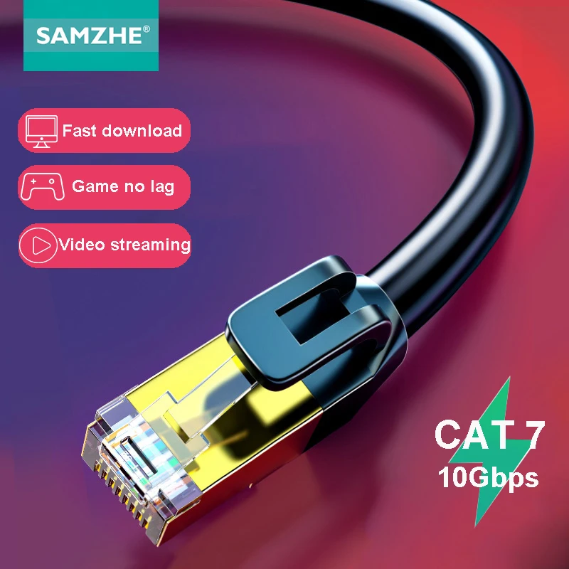 

5229 Samzhe Cat7 патч-кабель Ethernet Sftp Lan для RJ45 компьютерные сетевые шнуры Cat6 совместимый шнур модемный маршрутизатор