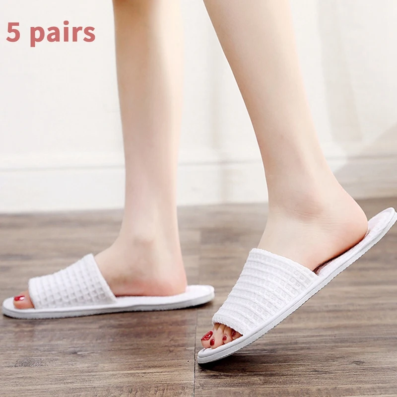 Spa Slippers, 5 Pairs Open Toe Toe Disposable Slippers Fit Size For Men And Women For Hotel Home Guest Used
Spa Slippers, 5 Pairs Open Toe Toe Disposable Slippers Fit Size For Men And Women For Hotel Home Guest Used