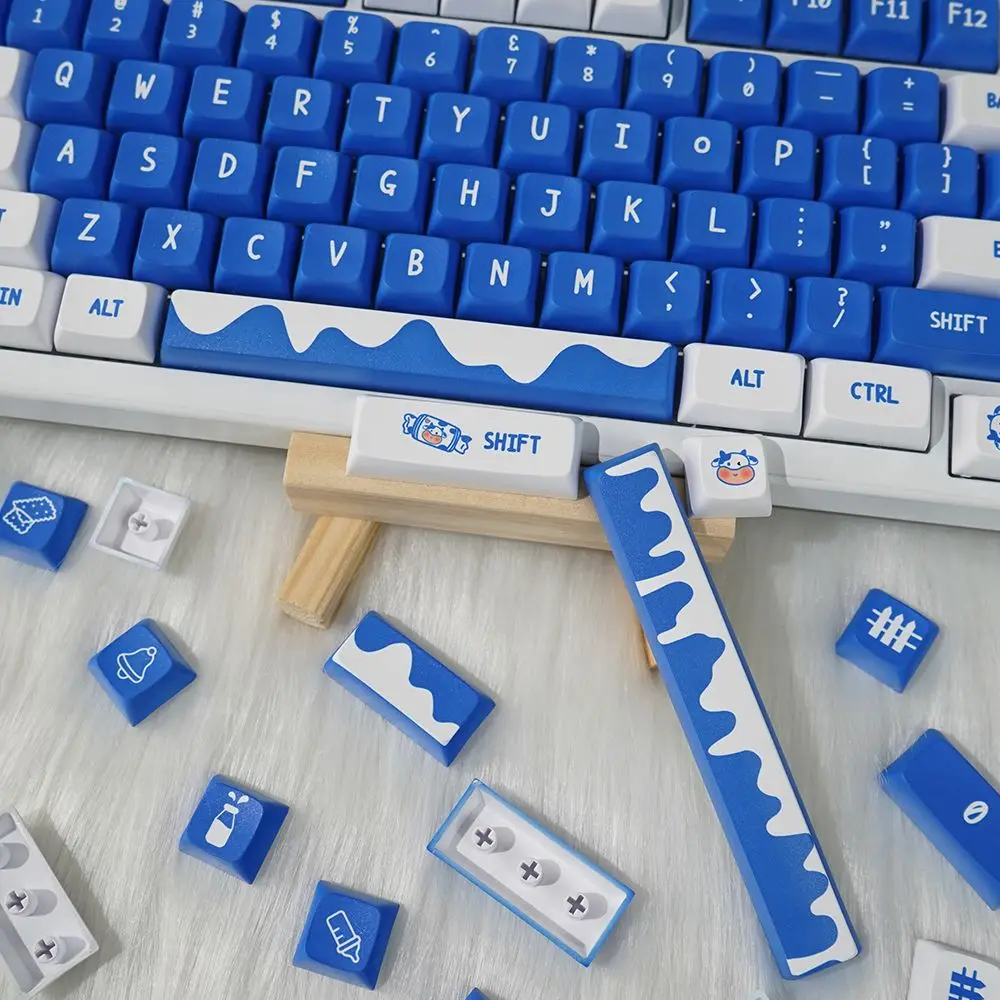 

132Keys сине-белый цвет PBT XDA высоко клавишный колпачок полный набор Oreo тема сублимационный процесс для механической клавиатуры