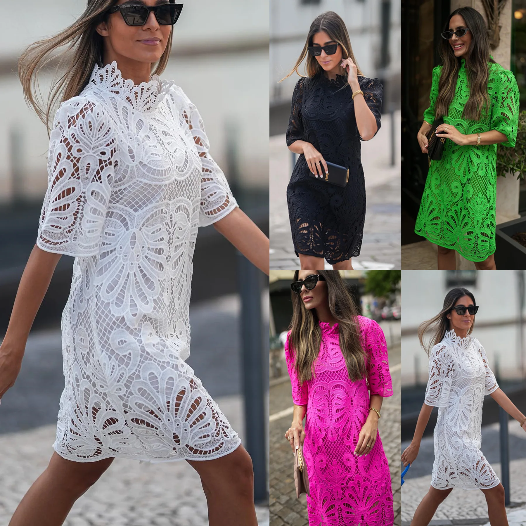 Elegant Ladies Women's Maxi Dress 2023 Vestidos Standing Collar Mid Sleeve Loose Fitting Casual Party Lace Dresses For Women
Elegant Ladies Women's Maxi Dress 2023 Vestidos Standing Collar Mid Sleeve Loose Fitting Casual Party Lace Dresses For Women