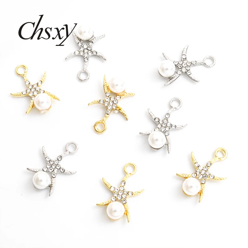 10pcs Starfish Pearl Crystal Charms 14*20mm Gold/Silver Color Marine Life Alloy Pendants for Making DIY Cute Jewelry Accessories
10pcs Starfish Pearl Crystal Charms 14*20mm Gold/Silver Color Marine Life Alloy Pendants for Making DIY Cute Jewelry Accessories