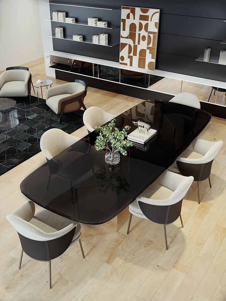 Tempered glass dining table and chair combination household Italian minimalism modern minimalism light extravagance
Tempered glass dining table and chair combination household Italian minimalism modern minimalism light extravagance