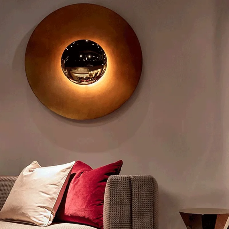 

Комнатный современный минималистичный дизайнерский светильник, лампа для крыльца, спальни, прикроватное освещение, декоративное круглое фоновое креативное настенное бра в виде НЛО