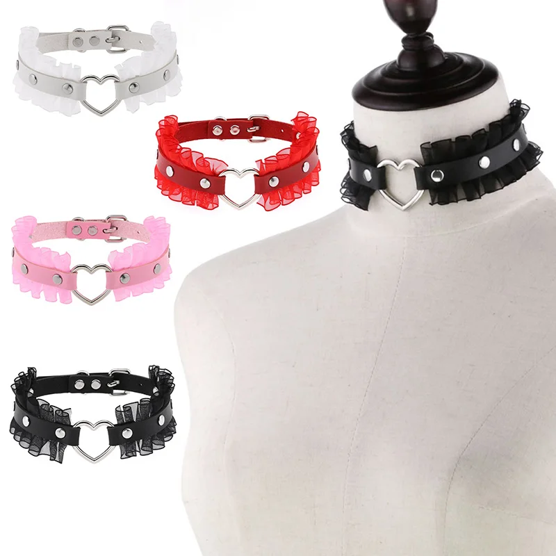 1PC PU Leather Choker lace collar Solid Color Heart Pendant Necklaces Hip Hop Punk Chain Women Costume Jewelry Accessories
1PC PU Leather Choker lace collar Solid Color Heart Pendant Necklaces Hip Hop Punk Chain Women Costume Jewelry Accessories
