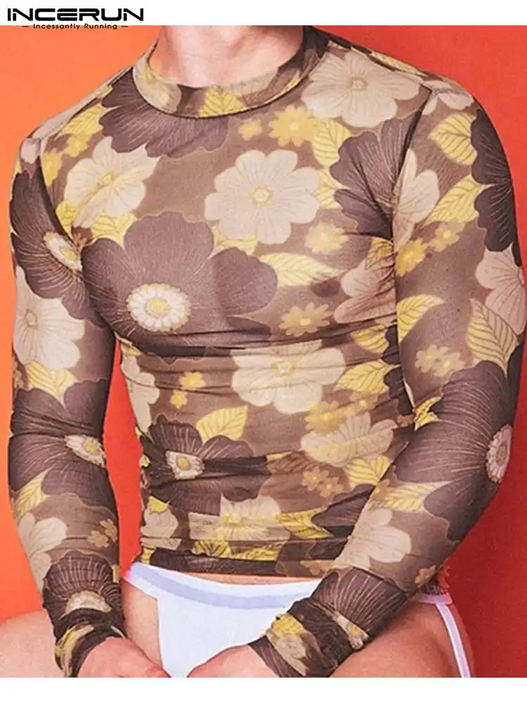 Party Nightclub Style Tops INCERUN Sexy Men's Fashion Printing Mesh Camiseta Stylish Male O-Neck Long Sleeve Thin T-Shirts S-5XL
Party Nightclub Style Tops INCERUN Sexy Men's Fashion Printing Mesh Camiseta Stylish Male O-Neck Long Sleeve Thin T-Shirts S-5XL