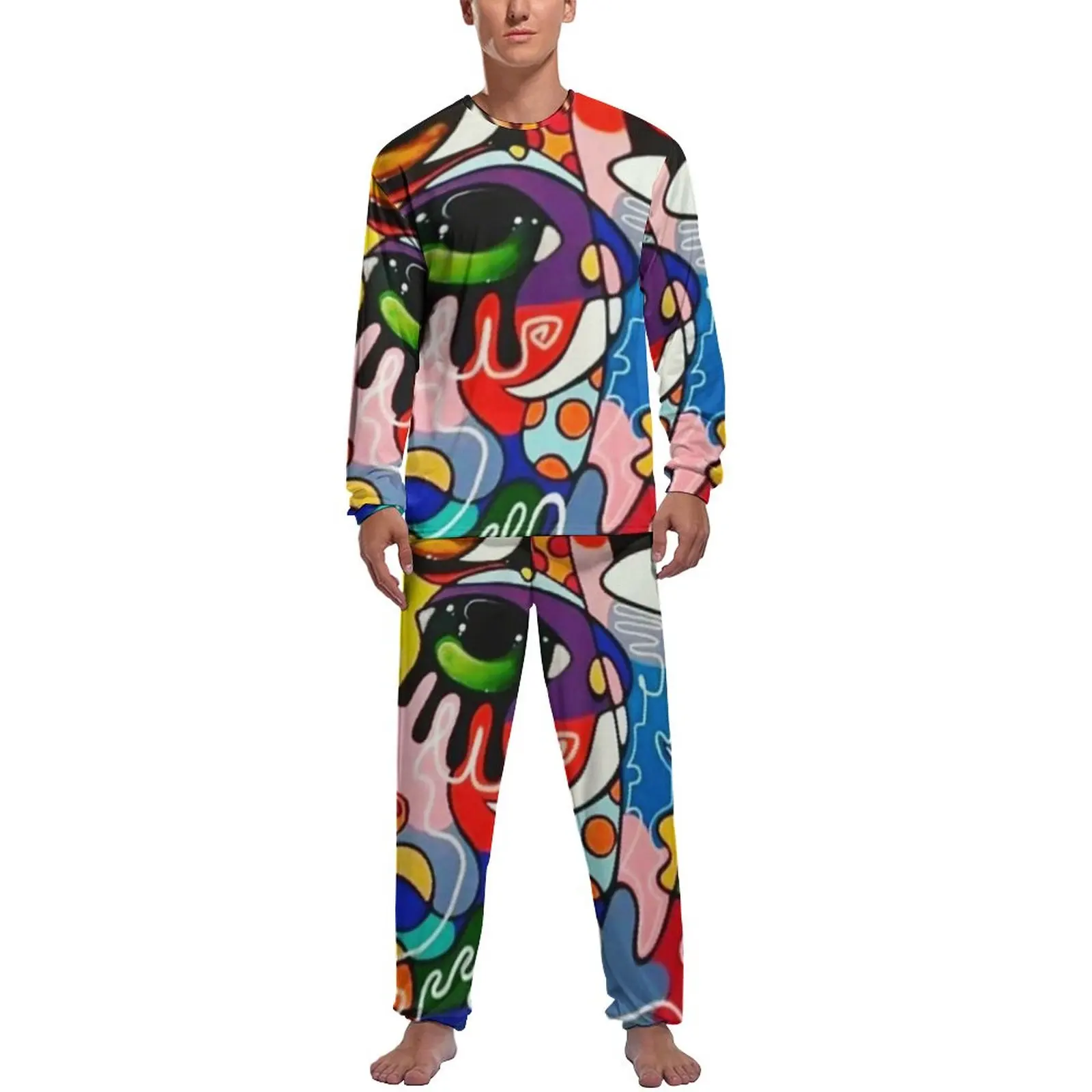 Funny Eyes Pajamas Long Sleeves Colorful Eye Design Graffiti Two Piece Casual Pajamas Set Autumn Men Design Kawaii Sleepwear
Funny Eyes Pajamas Long Sleeves Colorful Eye Design Graffiti Two Piece Casual Pajamas Set Autumn Men Design Kawaii Sleepwear