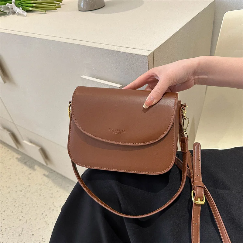 

Vintage Small PU Leather Flap Shoulder Bags for Women Fashion Crossbody Bag 2023 Hit Trend Female Branded Underarm Handbag
