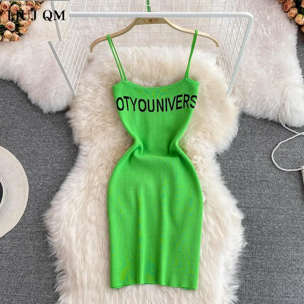 Summer Women Letter Print Sexy Off Shoulder Knitting Pencil Mini Dress Fashion Vestidos Party Halter Bodycon Dress 2022 
Summer Women Letter Print Sexy Off Shoulder Knitting Pencil Mini Dress Fashion Vestidos Party Halter Bodycon Dress 2022