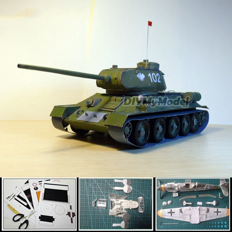 3D карты Модель игрушки 1:25 весы T-34/85 Руди средний танк военное транспортное средство модель Бумага модели Бумага ремесло коллекции для взрос...
3D карты Модель игрушки 1:25 весы T-34/85 Руди средний танк военное транспортное средство модель Бумага модели Бумага ремесло коллекции для взрос...