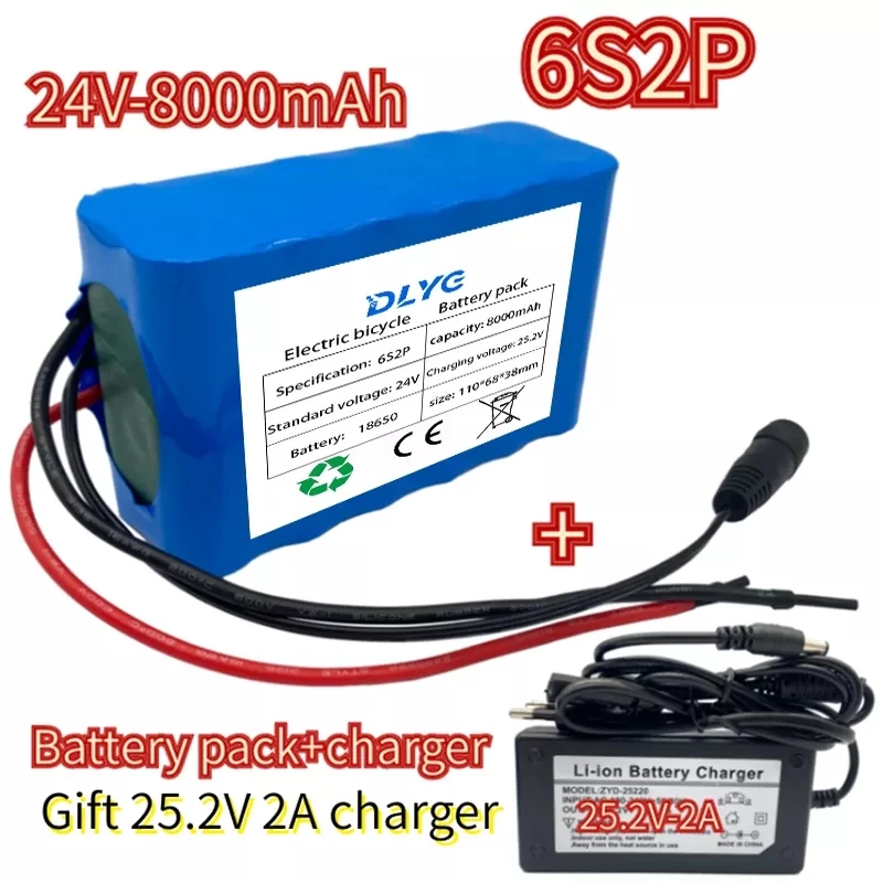 6s2p 24V 12Ah 18650 Battery Lithium Battery 25.2v 8000mAh Electric Bicycle Moped Pack with + Charge
6s2p 24V 12Ah 18650 Battery Lithium Battery 25.2v 8000mAh Electric Bicycle Moped Pack with + Charge
