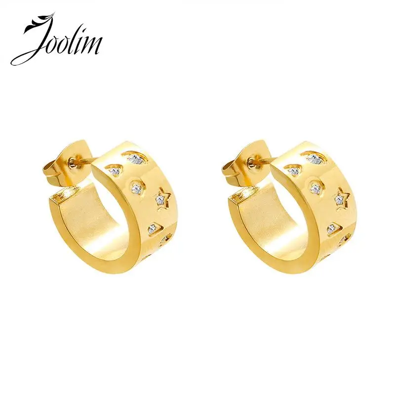 Joolim Jewelry Wholesale Waterproof Luxury Versatile Geometric Zirconia C-shaped Hoop Stainless Steel Earrings for Women
Joolim Jewelry Wholesale Waterproof Luxury Versatile Geometric Zirconia C-shaped Hoop Stainless Steel Earrings for Women