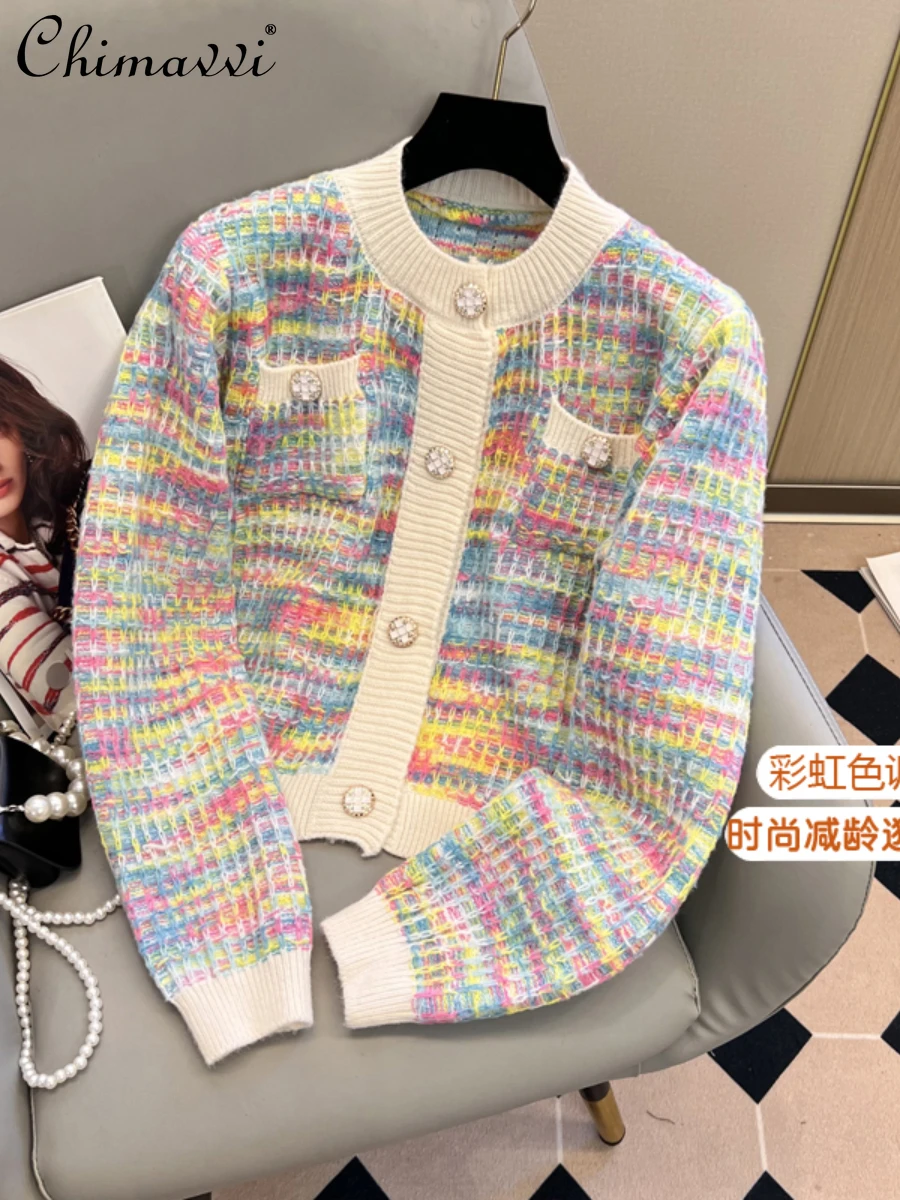 Sweater Coat Women's Autumn 2022 New Fashion Design Sweet Colorful Plaid Loose-Fitting Long Sleeve Graceful Knitted Cardigan
Sweater Coat Women's Autumn 2022 New Fashion Design Sweet Colorful Plaid Loose-Fitting Long Sleeve Graceful Knitted Cardigan