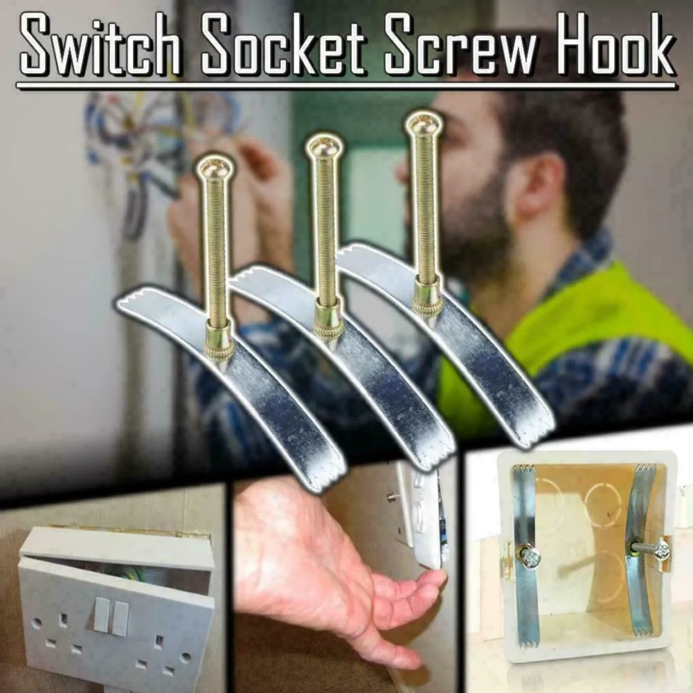 10pcs 86 Type Dark Box Repair Screw Hook Steel Wire Junction Cassette Box Switch Mount Wall Fixed Socket Box Replace Hand Tool
10pcs 86 Type Dark Box Repair Screw Hook Steel Wire Junction Cassette Box Switch Mount Wall Fixed Socket Box Replace Hand Tool