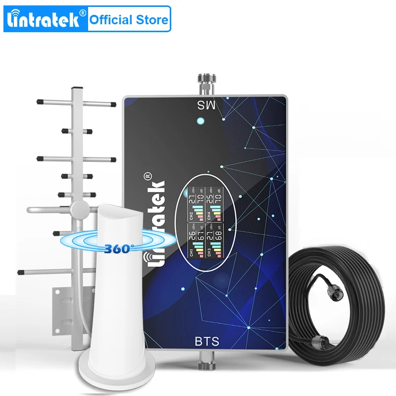 Lintratek 4 band 700 850 1900 1700MHz signal amplifier 4g lte repeater Amplifier 2g 3g 4g Mobile internet kit yagi PCS AWS CDMA
Lintratek 4 band 700 850 1900 1700MHz signal amplifier 4g lte repeater Amplifier 2g 3g 4g Mobile internet kit yagi PCS AWS CDMA