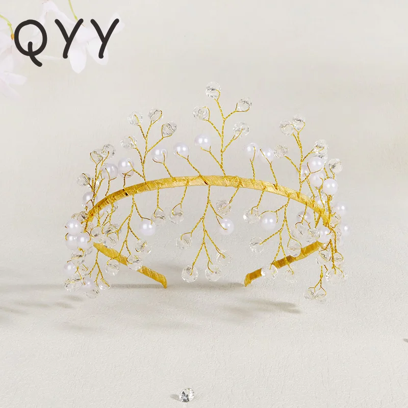 QYY Artificial Pearls Crystal Flower Headband Luxury Baroque Bride Crowns Tiaras Headdress Wedding Accessories Hair Jewelry
QYY Artificial Pearls Crystal Flower Headband Luxury Baroque Bride Crowns Tiaras Headdress Wedding Accessories Hair Jewelry