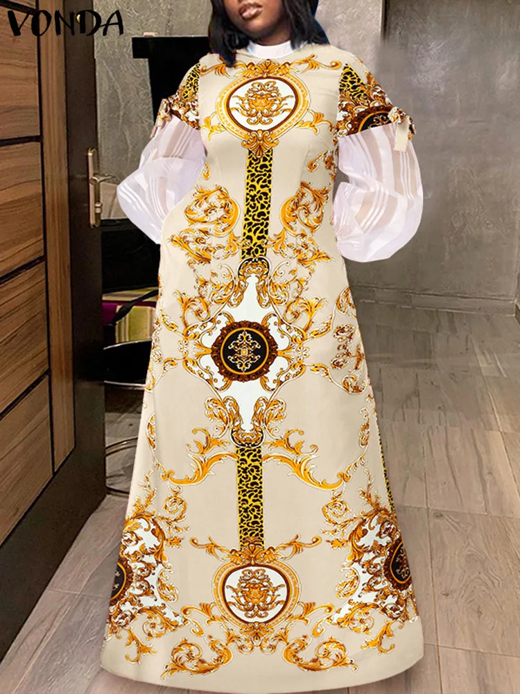 VONDA Bohemian Sundress Women Summer Stand Collar Printed Maxi Dress 2023 Casual Long Lantern Sleeve Party Vestidos Robe Femme
VONDA Bohemian Sundress Women Summer Stand Collar Printed Maxi Dress 2023 Casual Long Lantern Sleeve Party Vestidos Robe Femme