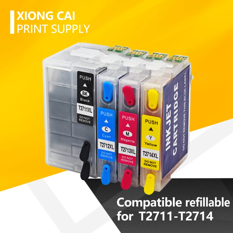 

T2711 2712 2713 2714 refillable ink cartridge for Epson WorkForce WF-3620DWF 3640DTWF 7110DTW 7610DWF 7620 wf7710 7720 Printer